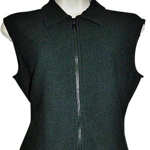 Sisley Italian Zipper Front Stretch Pique Vest